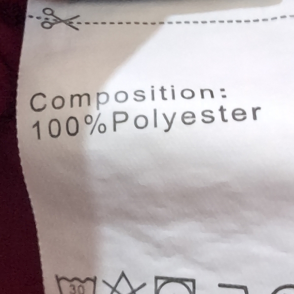 Burgundy Blouse Women's 2X with Patterned Sleeves Romance Valentine's Date - Picture 8 of 8